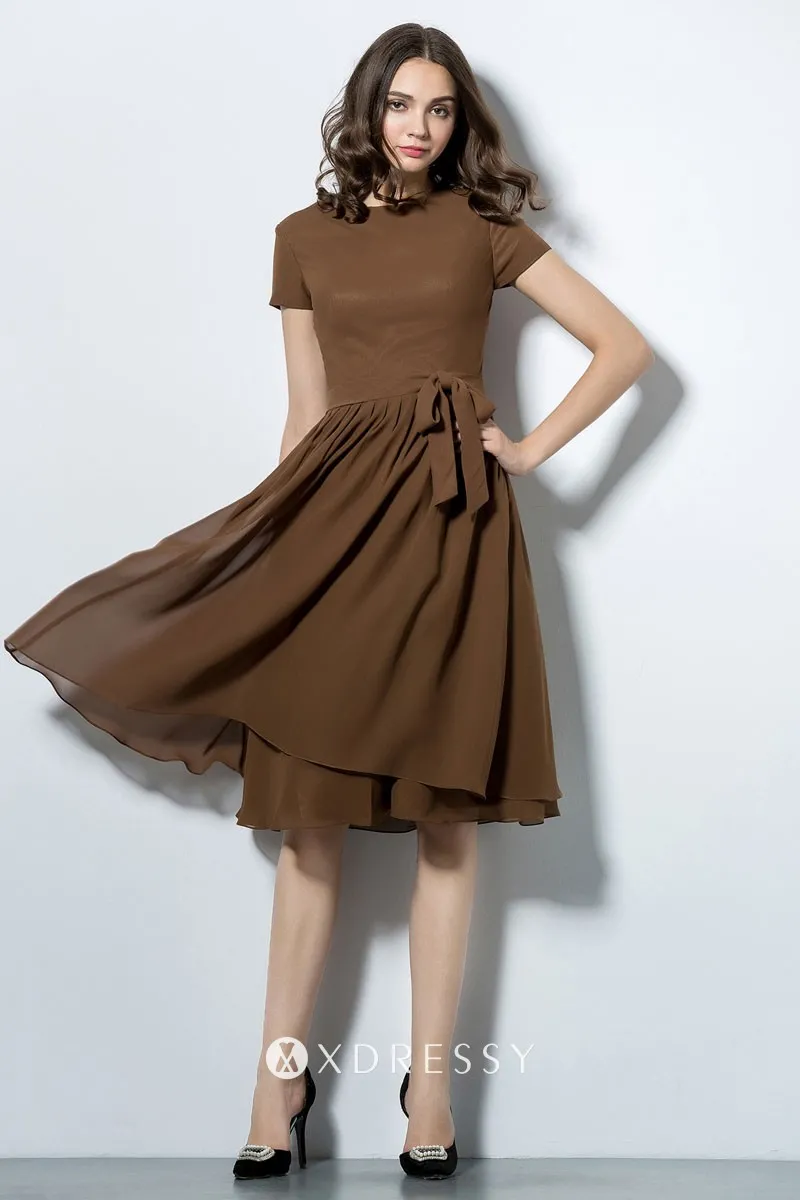 short sleeve knee length coffee bridesmaid dress short sleeve knee length coffee bridesmaid dress