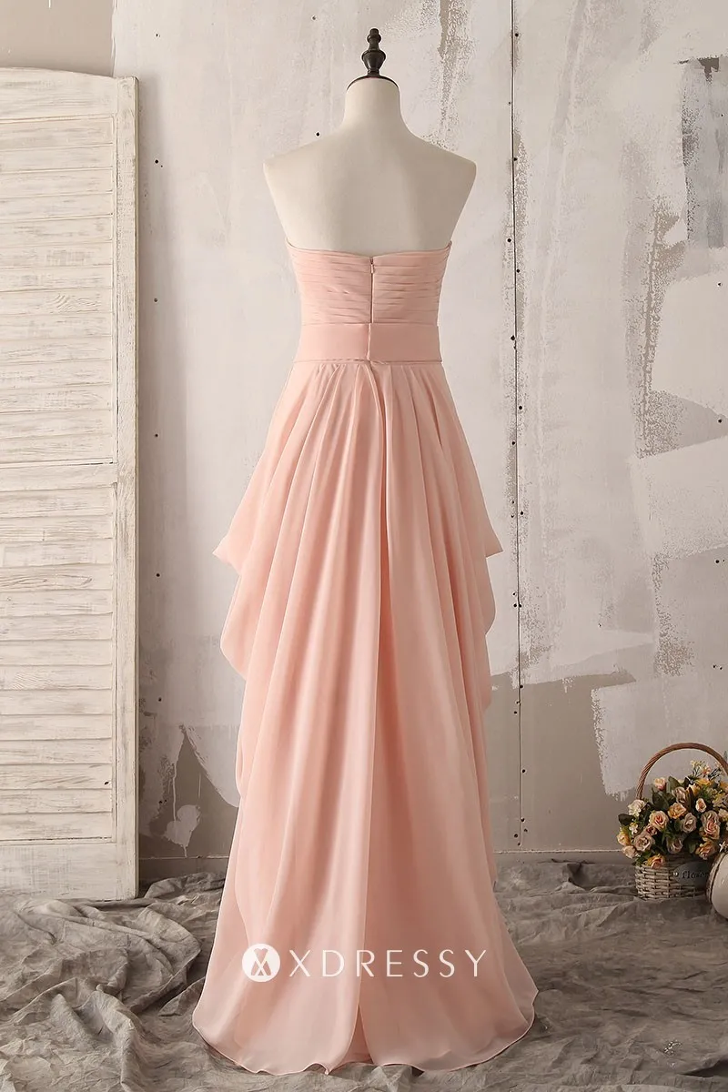 low back draped pink chiffon bridesmaid dress low back draped pink chiffon bridesmaid dress
