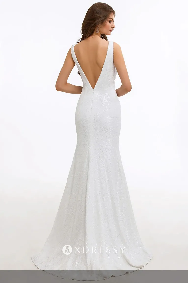 low V back glitter white mother of the bride dress low V back glitter white mother of the bride dress