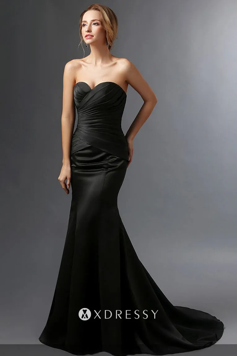 strapless sweetheart black satin floor length mermaid mother gown strapless sweetheart black satin floor length mermaid mother gown