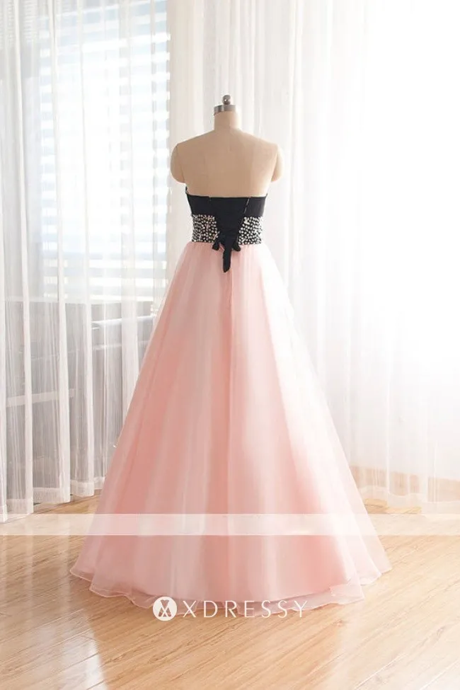 lace up low back two tone black pink beaded prom ballgown lace up low back two tone black pink beaded prom ballgown