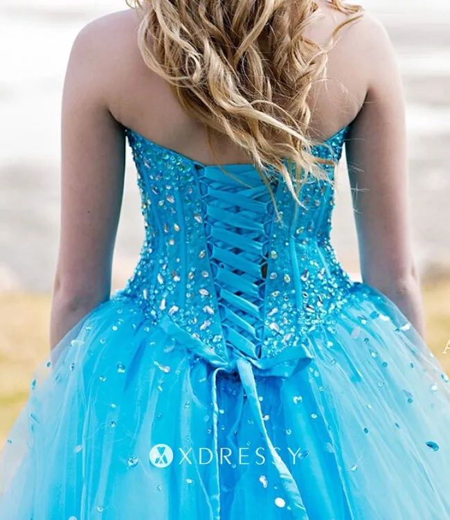lace up back diamond basque waist pool blue engagement ballgown lace up back diamond basque waist pool blue engagement ballgown