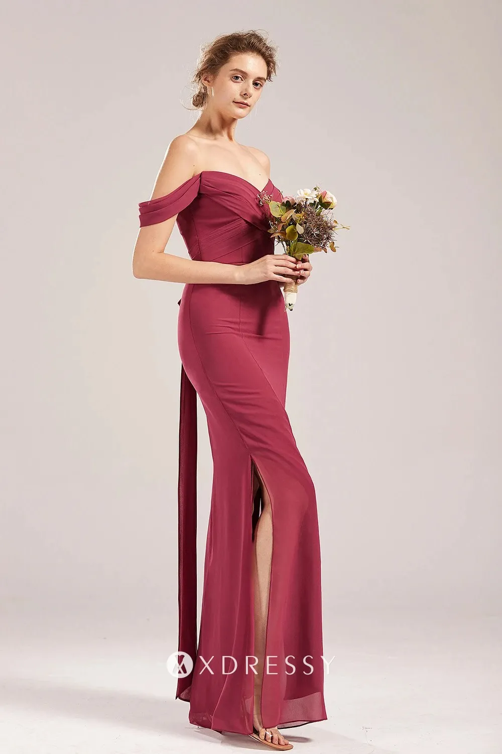 rose off the shoulder straps long dress rose off the shoulder straps long dress