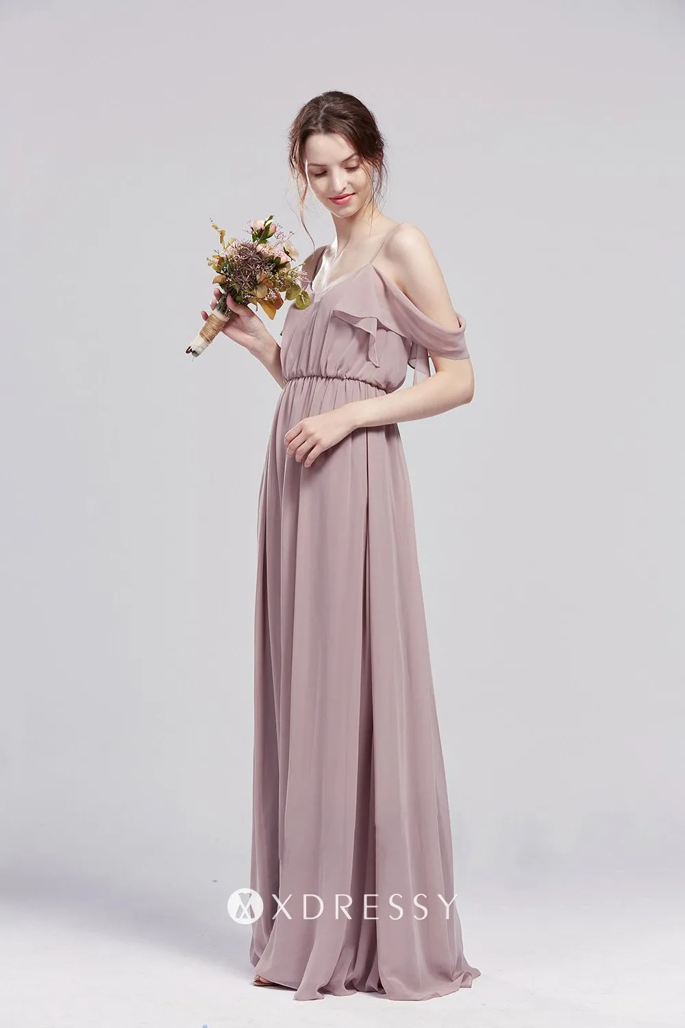 ruffled A line bridesmaid dress ruffled A line bridesmaid dress