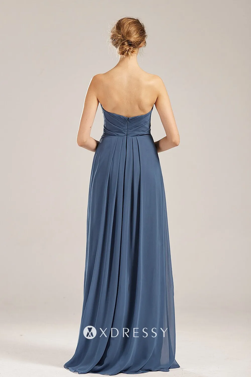 simple long chiffon bridesmaid dress