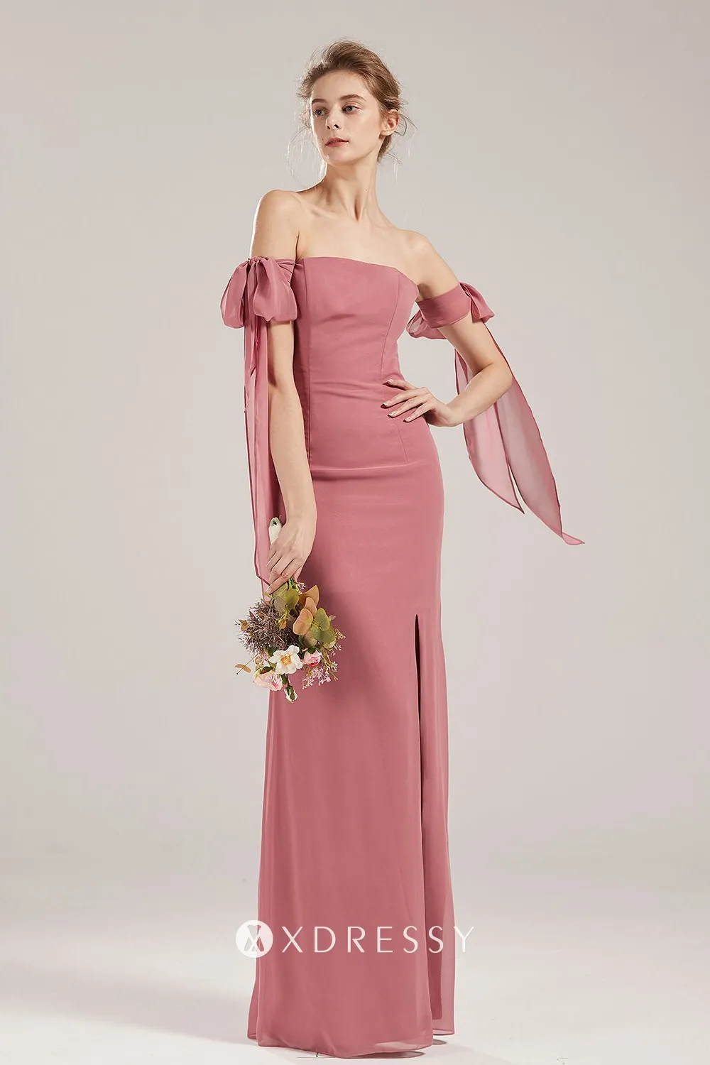 vintage rose sheath slit long dress vintage rose sheath slit long dress