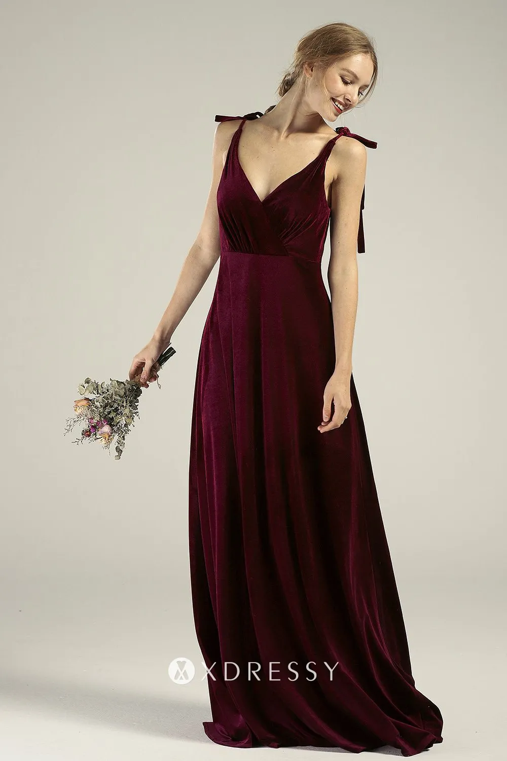 V neck adjustable straps burgundy velvet bridesmaid dress V neck adjustable straps burgundy velvet bridesmaid dress