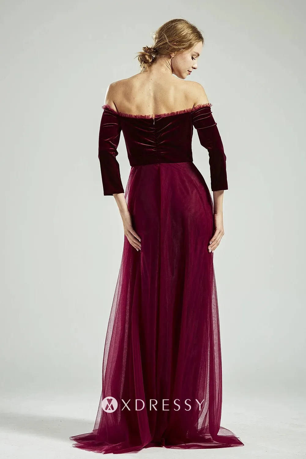 zipper up back 34 sleeves merlot bridesmaid dress zipper up back 34 sleeves merlot bridesmaid dress