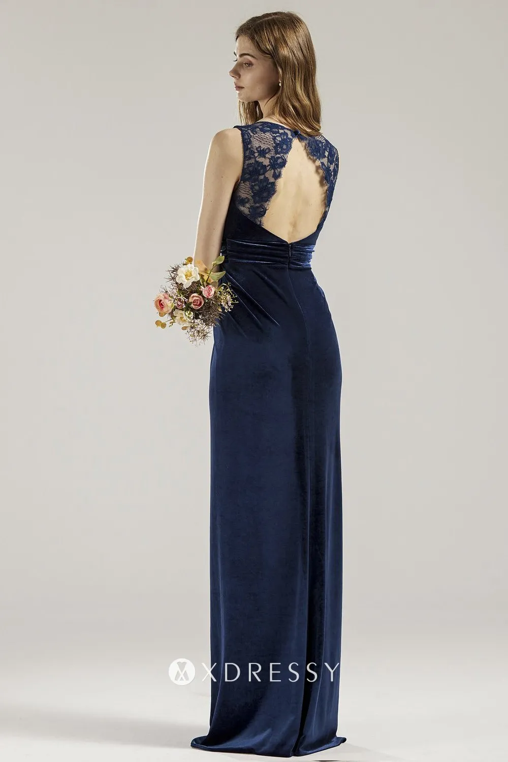 open back navy blue velvet bridesmaid gown open back navy blue velvet bridesmaid gown