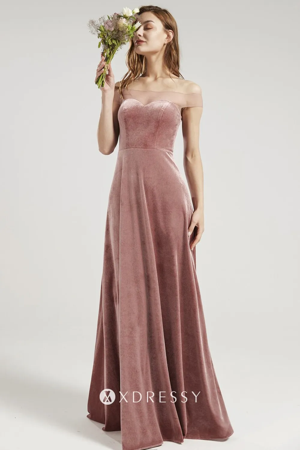 illusion sweetheart dusty rose velvet bridesmaid dress illusion sweetheart dusty rose velvet bridesmaid dress