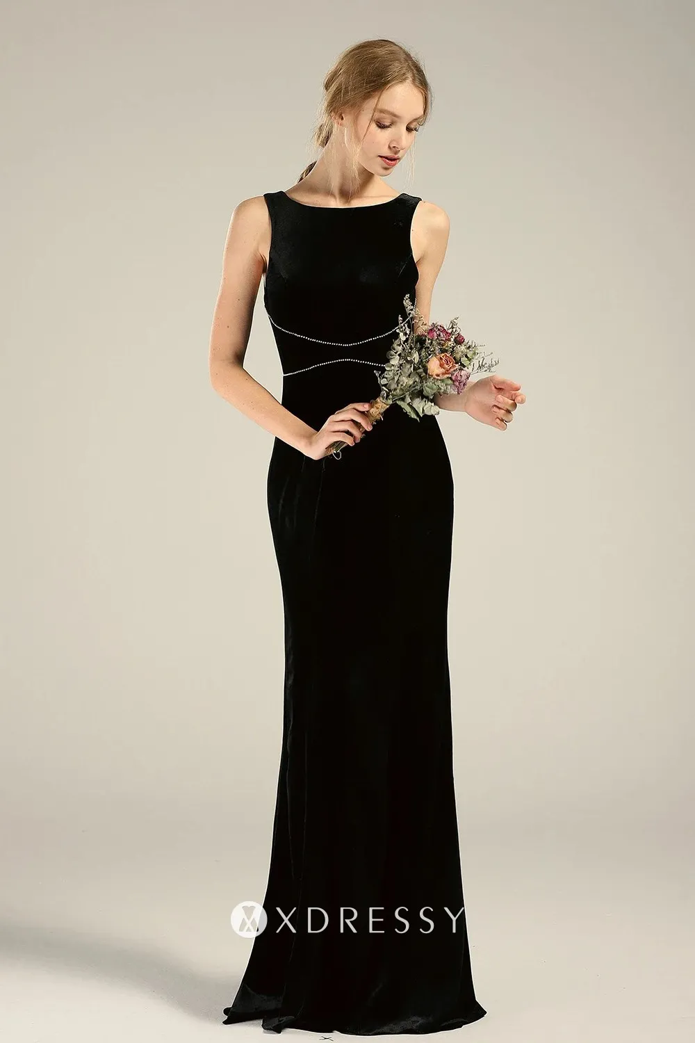 boat neck black dress