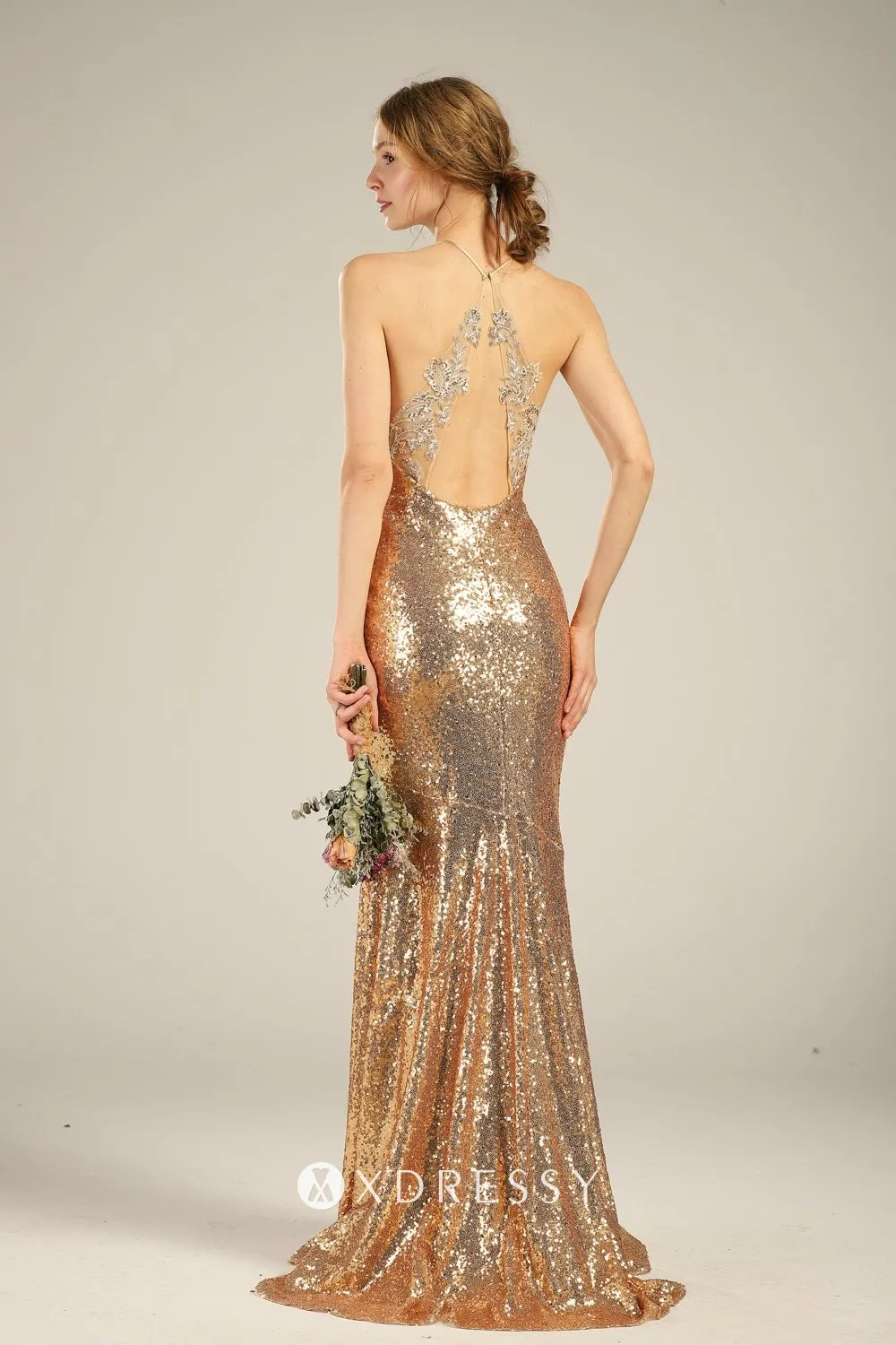 illusion triangle cut out back gold sequin bridesmaid dress illusion triangle cut out back gold sequin bridesmaid dress
