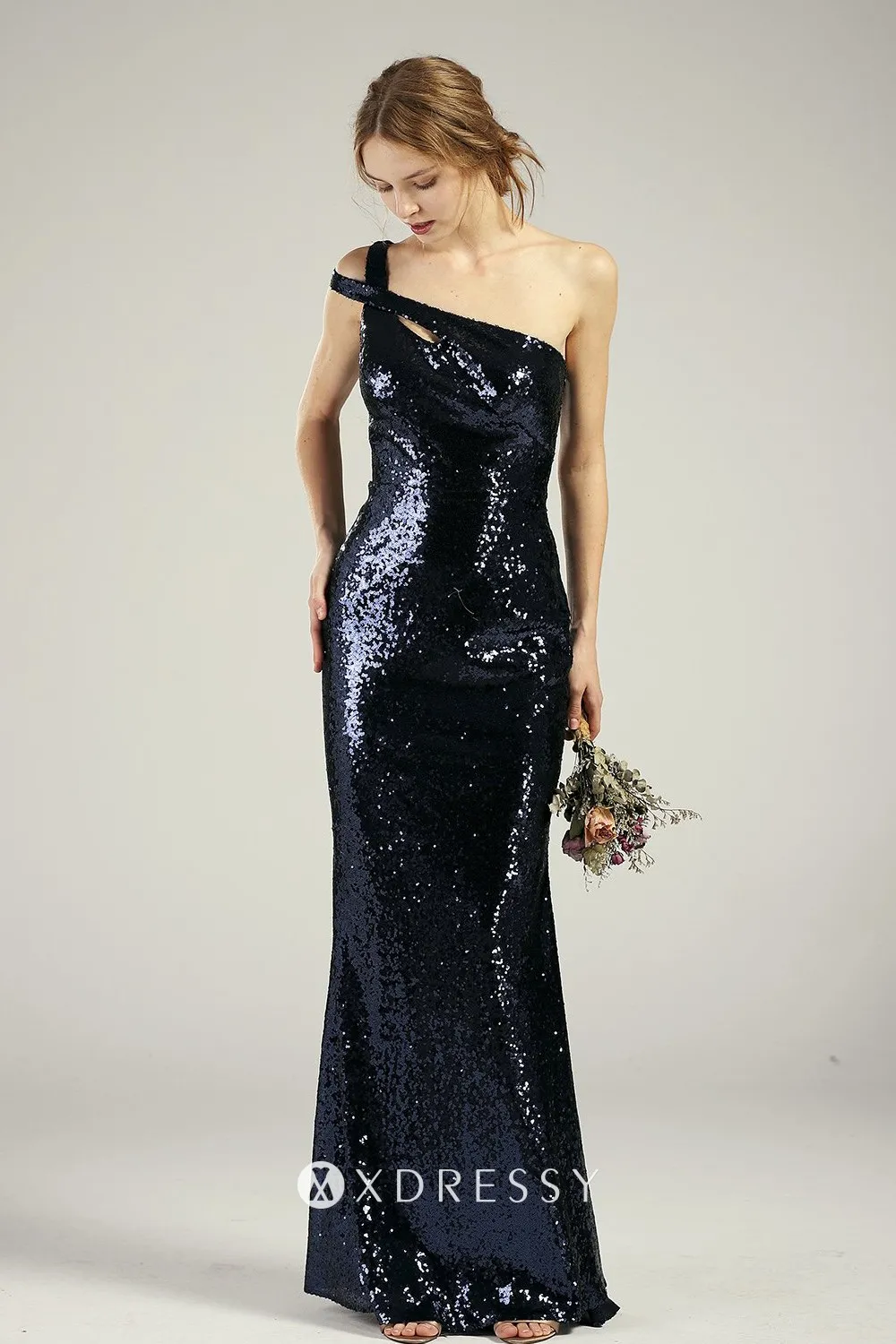 navy sequin one shoulder double straps keyhole bridesmaid dress navy sequin one shoulder double straps keyhole bridesmaid dress