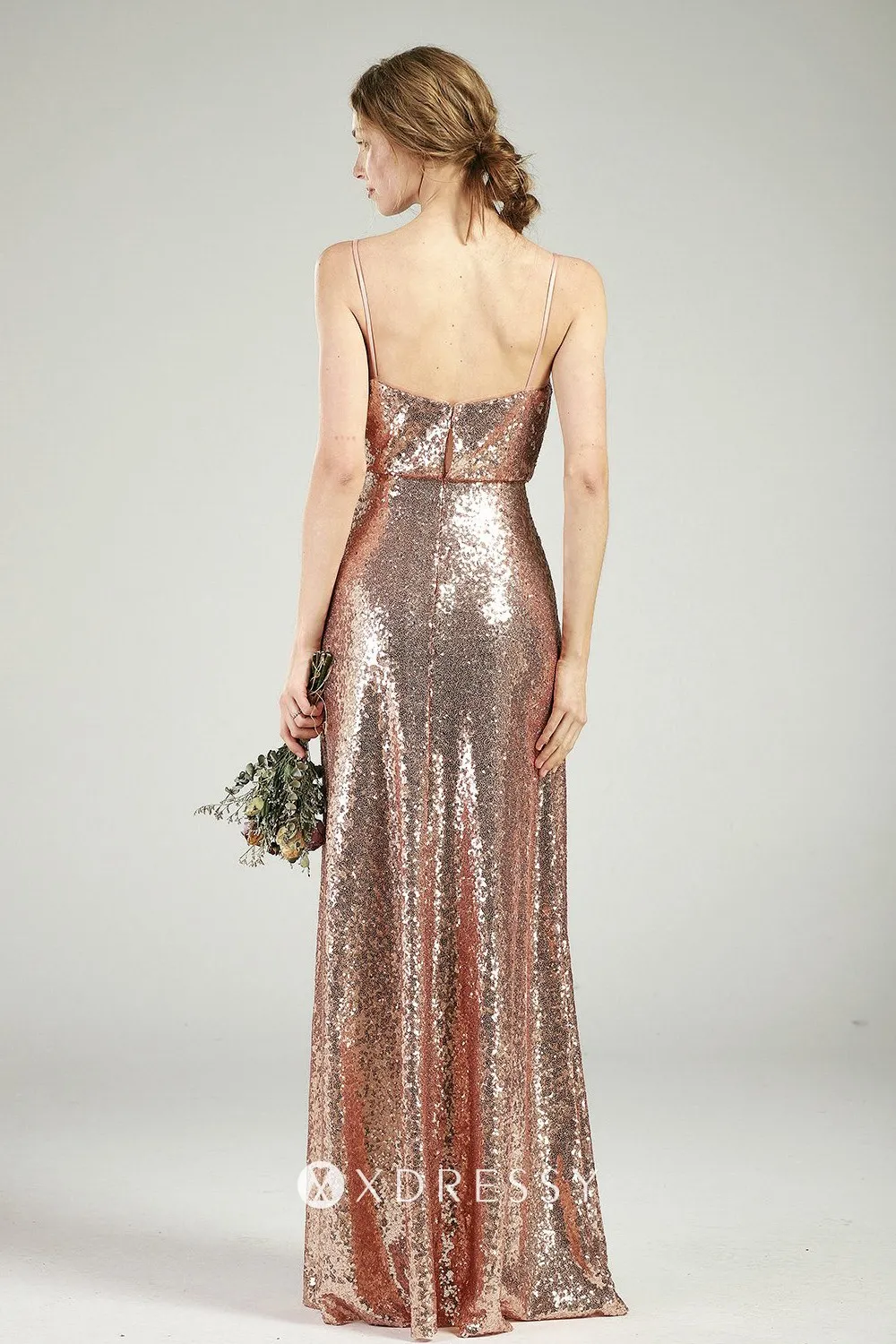open back rose gold sequin long bridesmaid dress open back rose gold sequin long bridesmaid dress