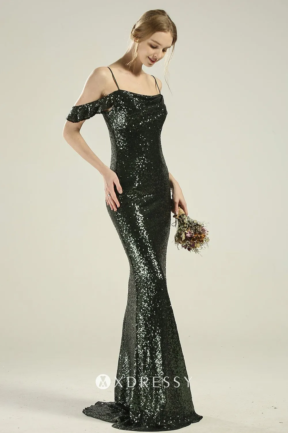 cold shoulder flutter sleeve sequin mermaid bridesmaid dress cold shoulder flutter sleeve sequin mermaid bridesmaid dress