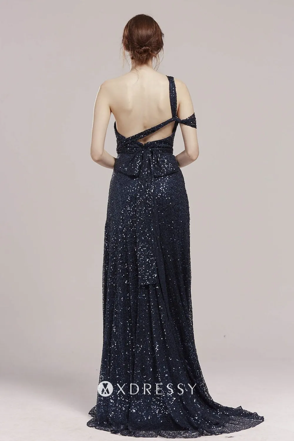 short train navy one shoulder sequin bridesmaid dress short train navy one shoulder sequin bridesmaid dress