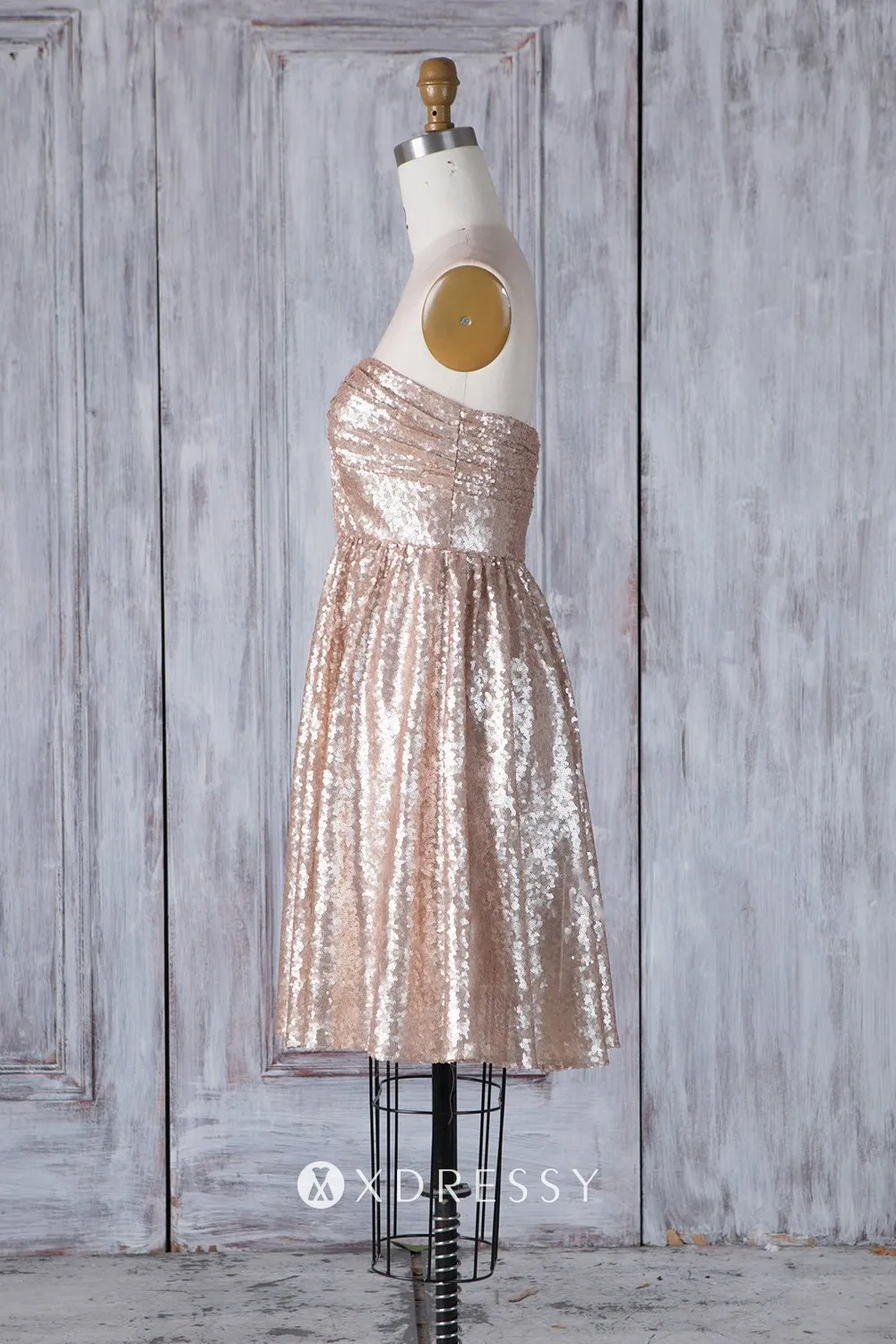 strapless champagne gold sequin bridesmaid dress strapless champagne gold sequin bridesmaid dress
