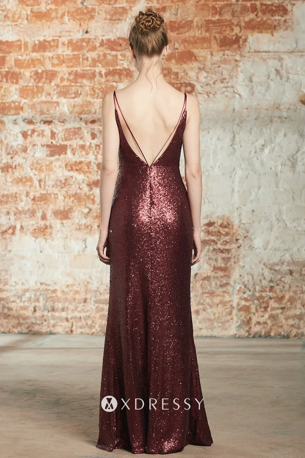 low back maroon sequin spaghetti strap bridesmaid dress low back maroon sequin spaghetti strap bridesmaid dress