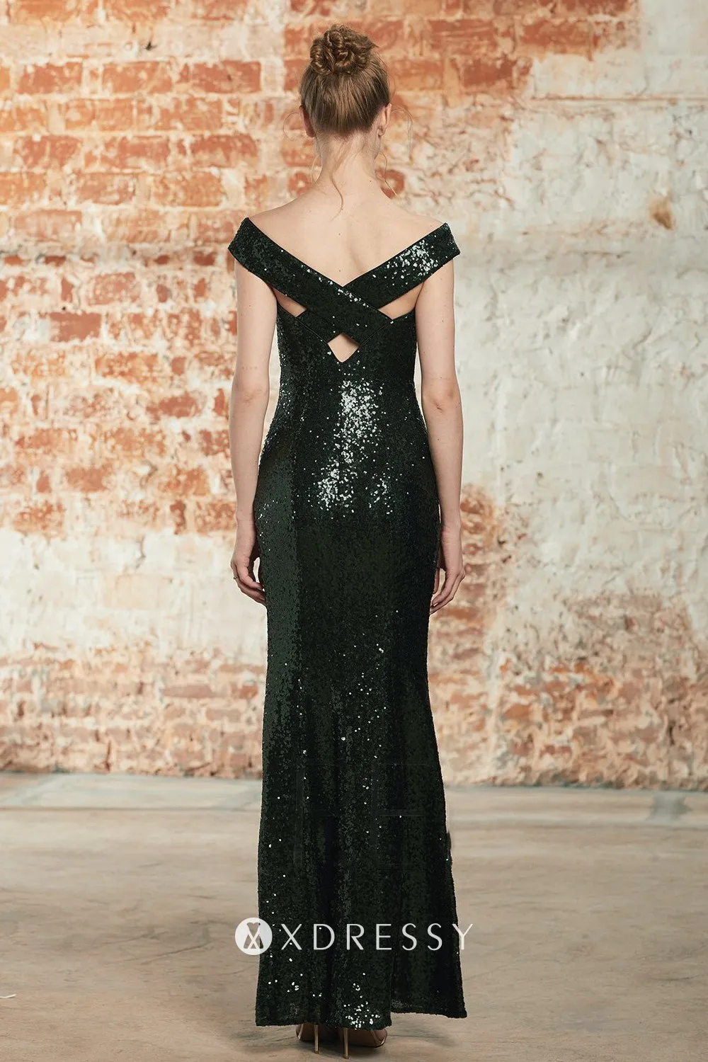 criss cross back sequin dark green bridesmaid dress criss cross back sequin dark green bridesmaid dress
