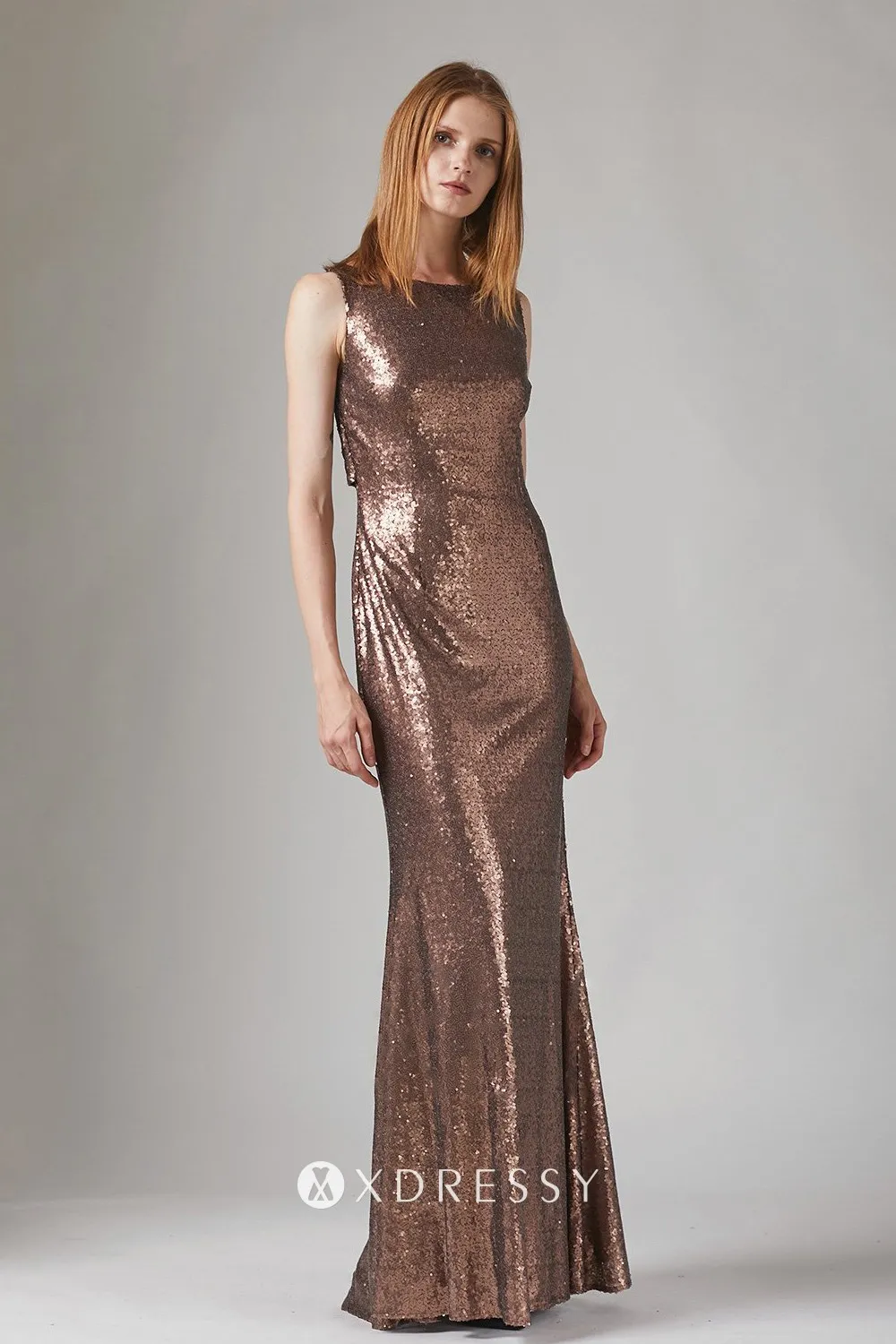 sleeveless brown sequin long bridesmaid dress sleeveless brown sequin long bridesmaid dress