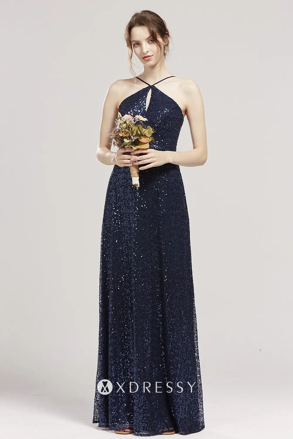 halter straps navy sequin long dress halter straps navy sequin long dress