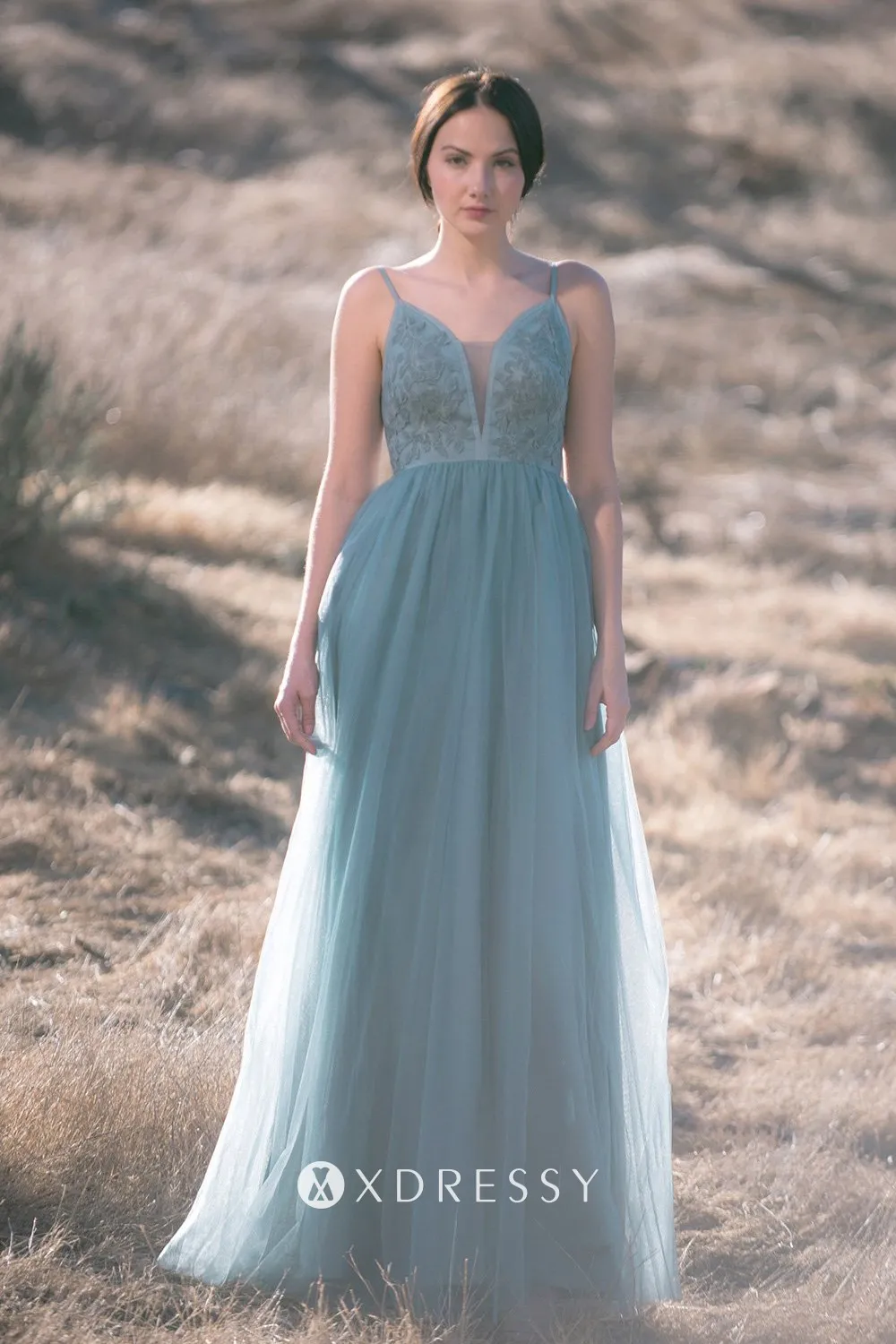 vintage dusty blue lace tulle long bridal party dress vintage dusty blue lace tulle long bridal party dress