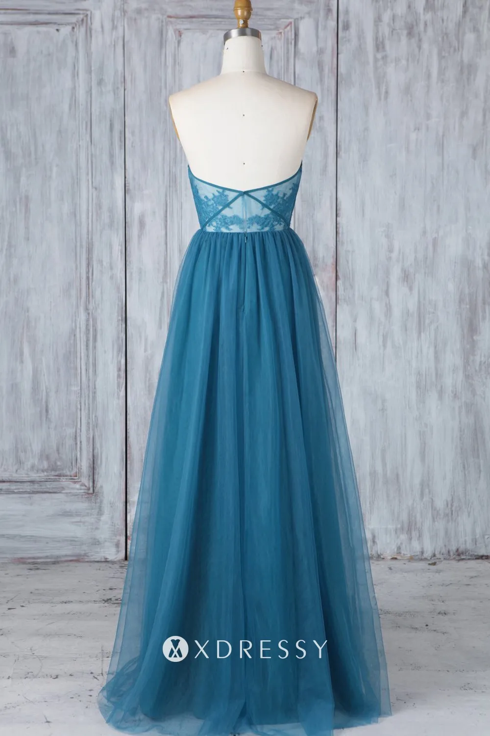 ink blue strapless lace tulle floor length wedding guest gown ink blue strapless lace tulle floor length wedding guest gown