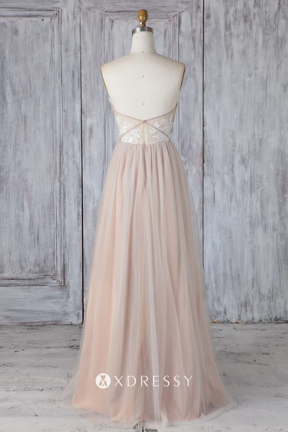 strapless khaki low back floor length bridesmaid dress strapless khaki low back floor length bridesmaid dress