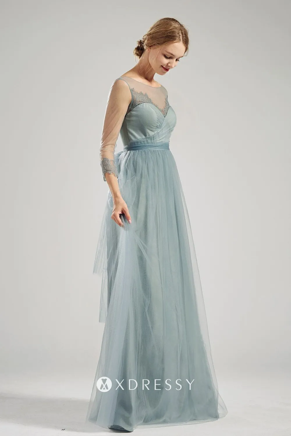 lovely dusty blue lace tulle sweetheart bridesmaid gown lovely dusty blue lace tulle sweetheart bridesmaid gown
