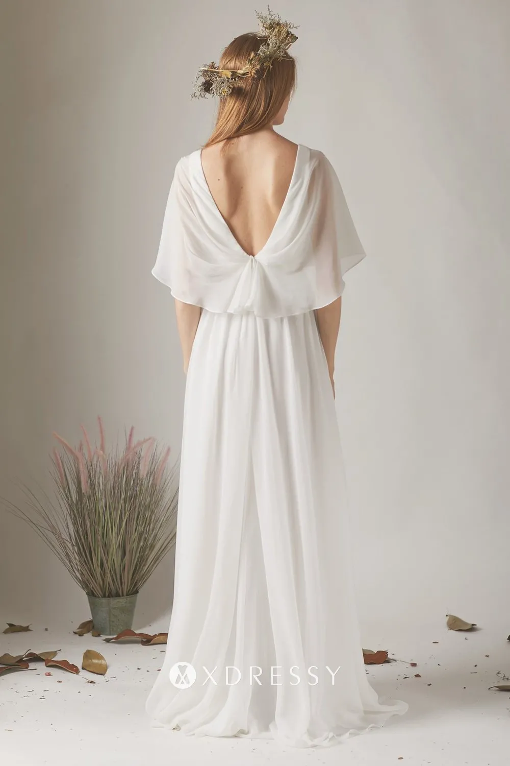 fluttering open V back long bridesmaid dress fluttering open V back long bridesmaid dress