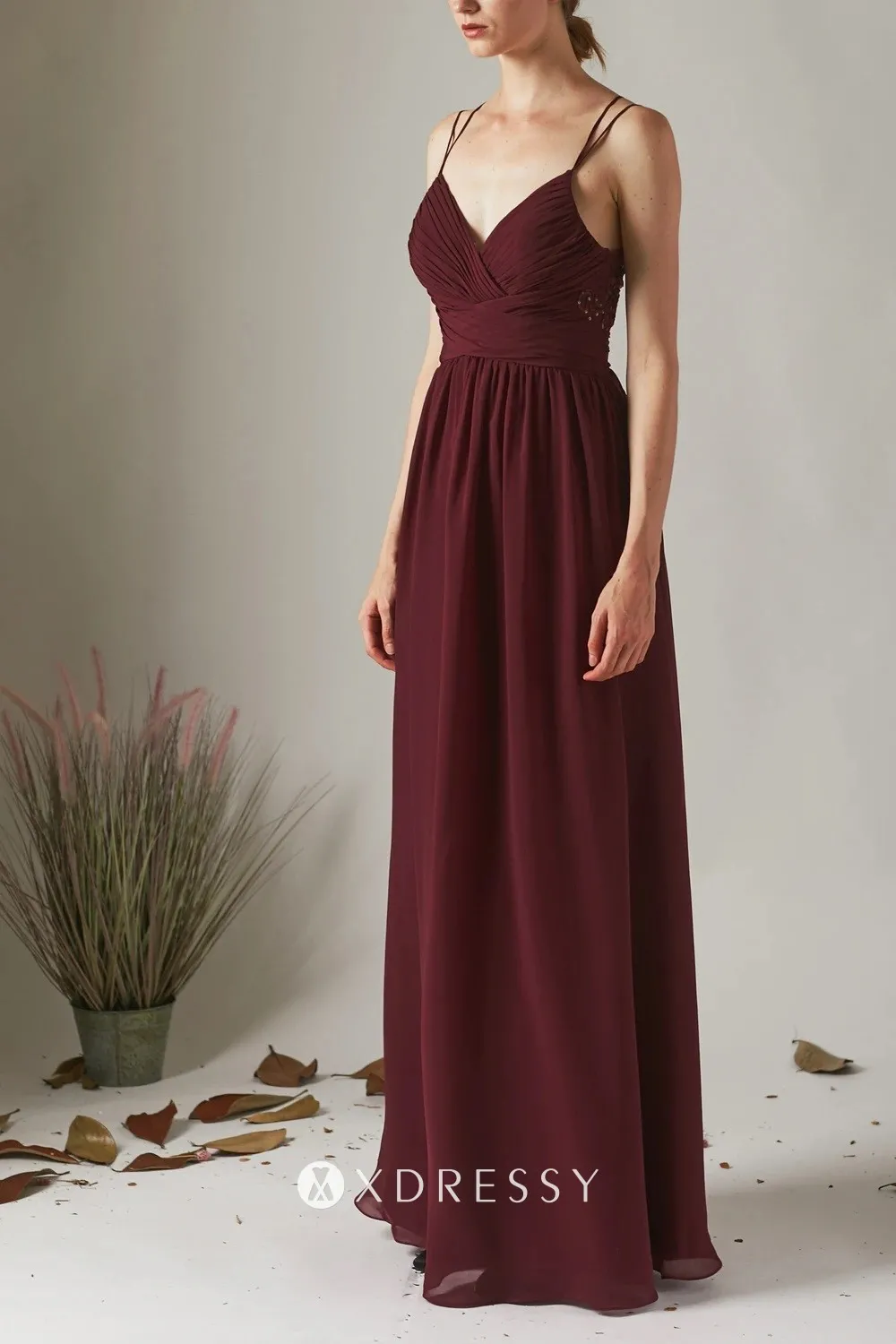 empire waist burgundy chiffon long dress empire waist burgundy chiffon long dress