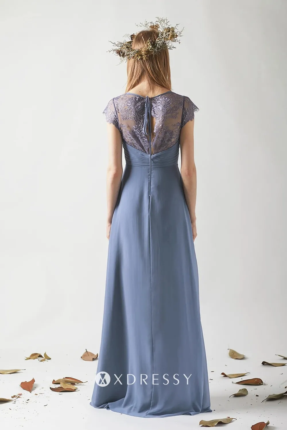 lace up back steel blue bridesmaid gown lace up back steel blue bridesmaid gown