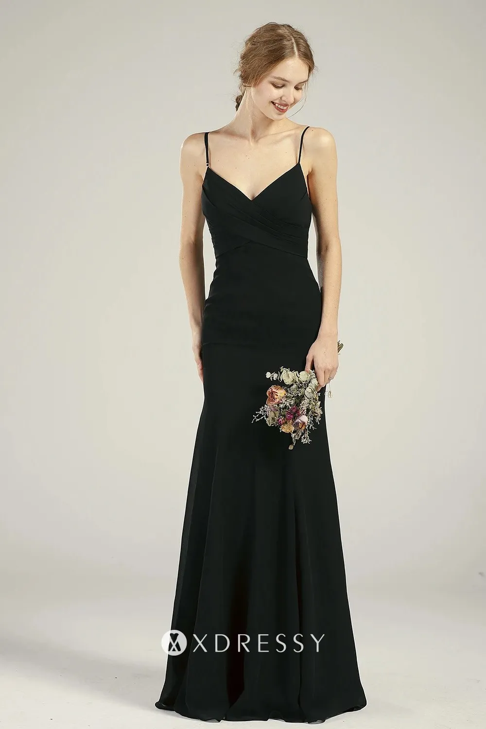 black chiffon fitted wedding party dress black chiffon fitted wedding party dress