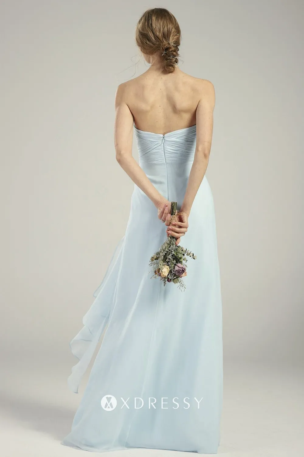 open back with zipper light blue chiffon long bridesmaid gown open back with zipper light blue chiffon long bridesmaid gown