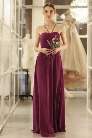 vintage empire waist wine chiffon bridesmaid dress