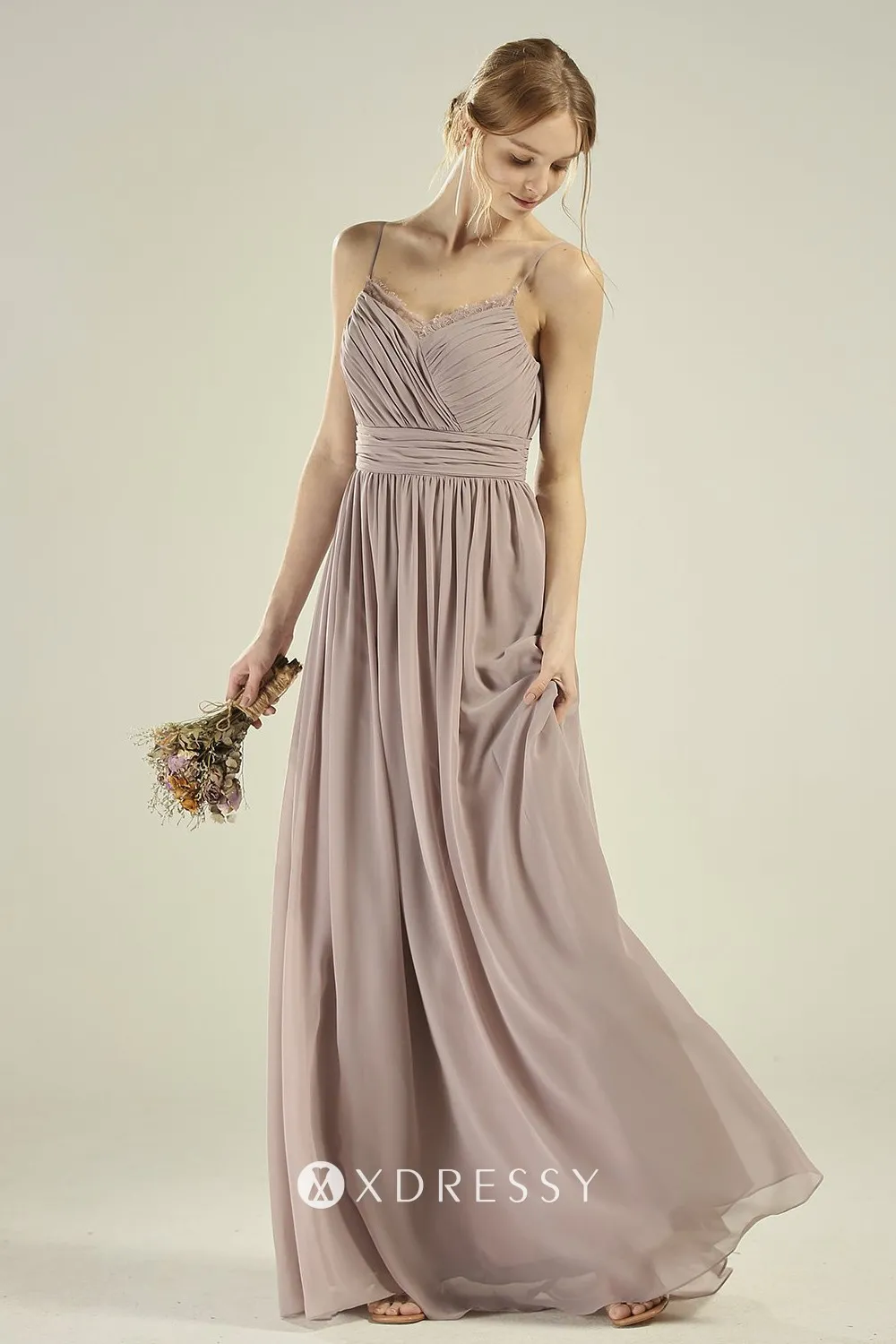 pleated straps mocha nude long bridesmaid dress pleated straps mocha nude long bridesmaid dress