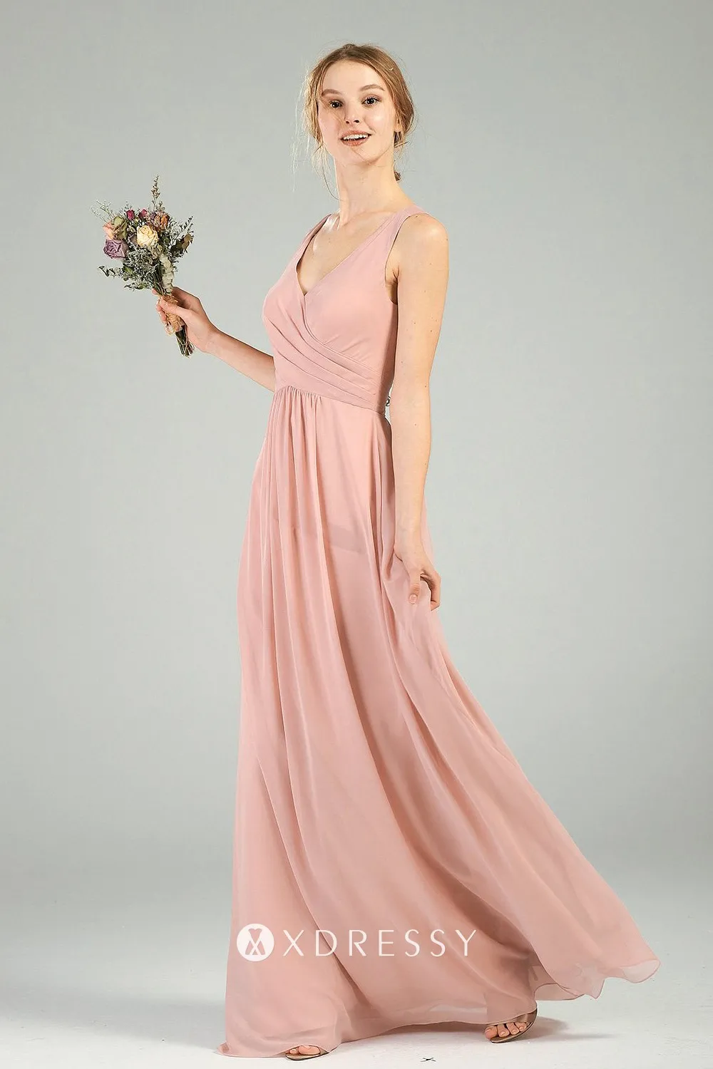 blush straps v neck bridesmaid dress blush straps v neck bridesmaid dress