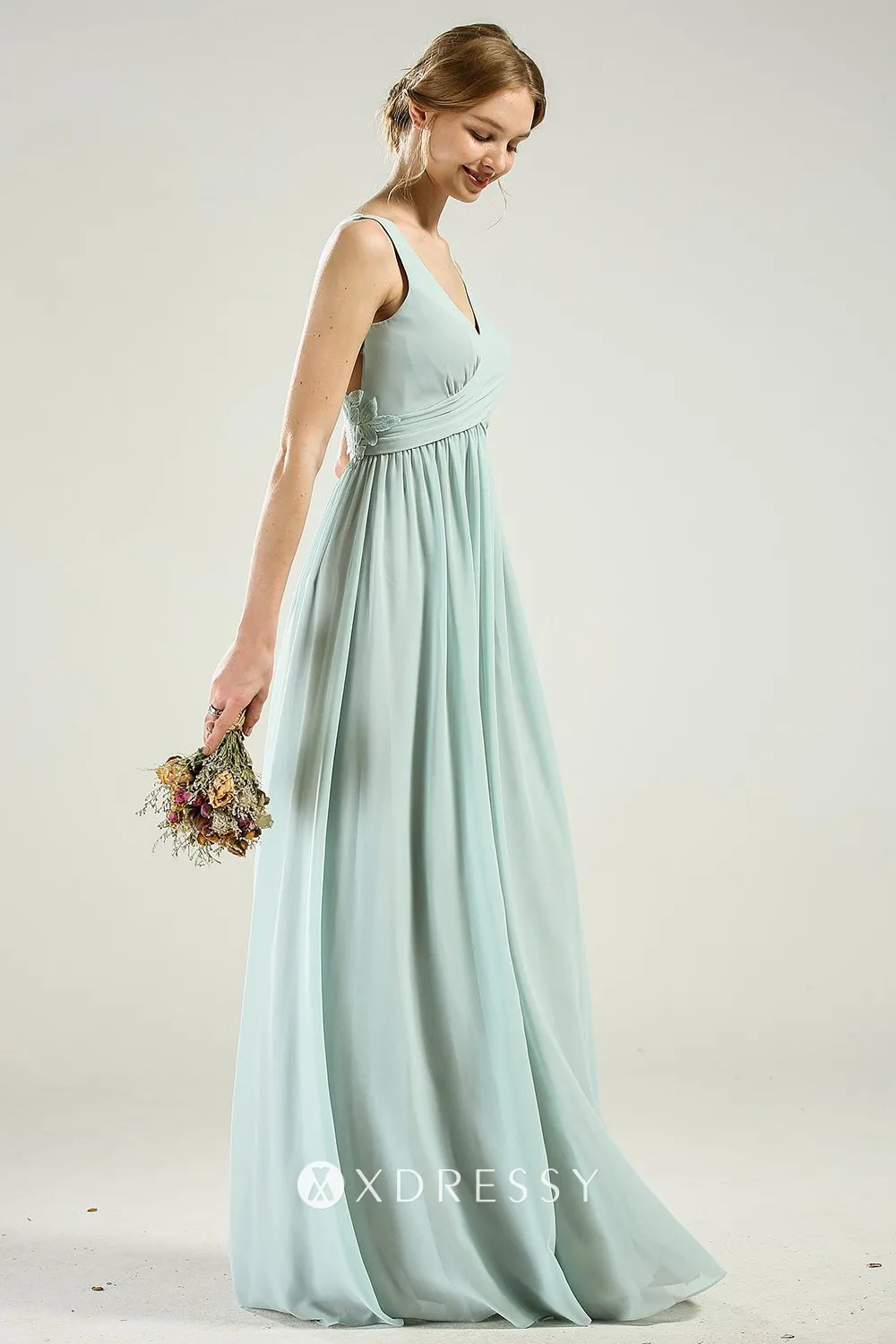 mint strap v neck low back chiffon dress mint strap v neck low back chiffon dress