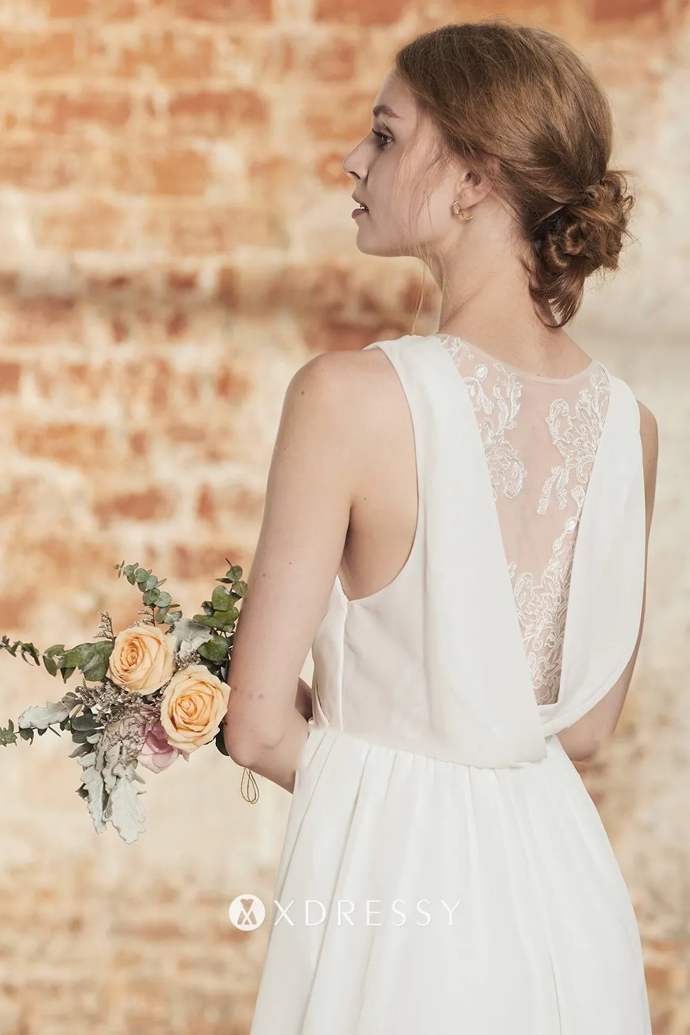 ivory lace closed back wedding party dress ivory lace closed back wedding party dress