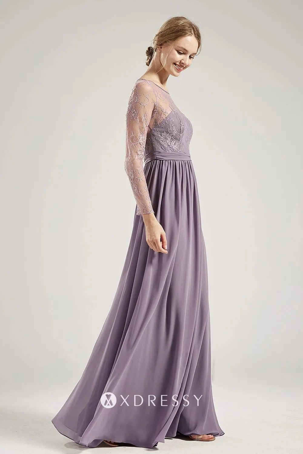 purple illusion lace top sleeved dress purple illusion lace top sleeved dress