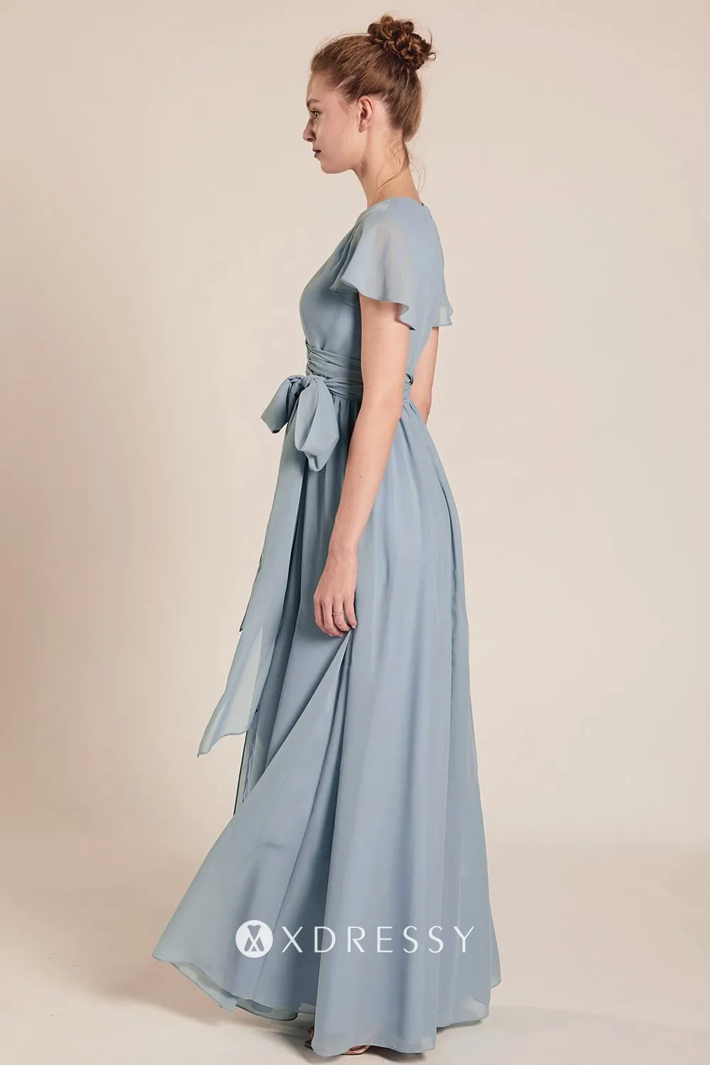 zipper up back bridesmaid dress