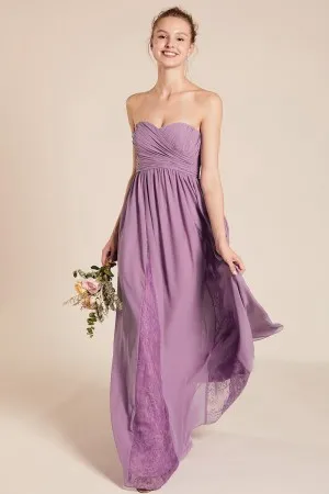 lavender sweetheart A line bridesmaid dress