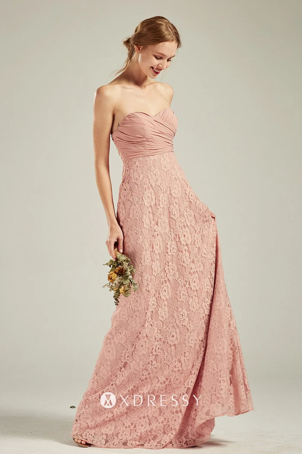 sweetheart long bridesmaid dress