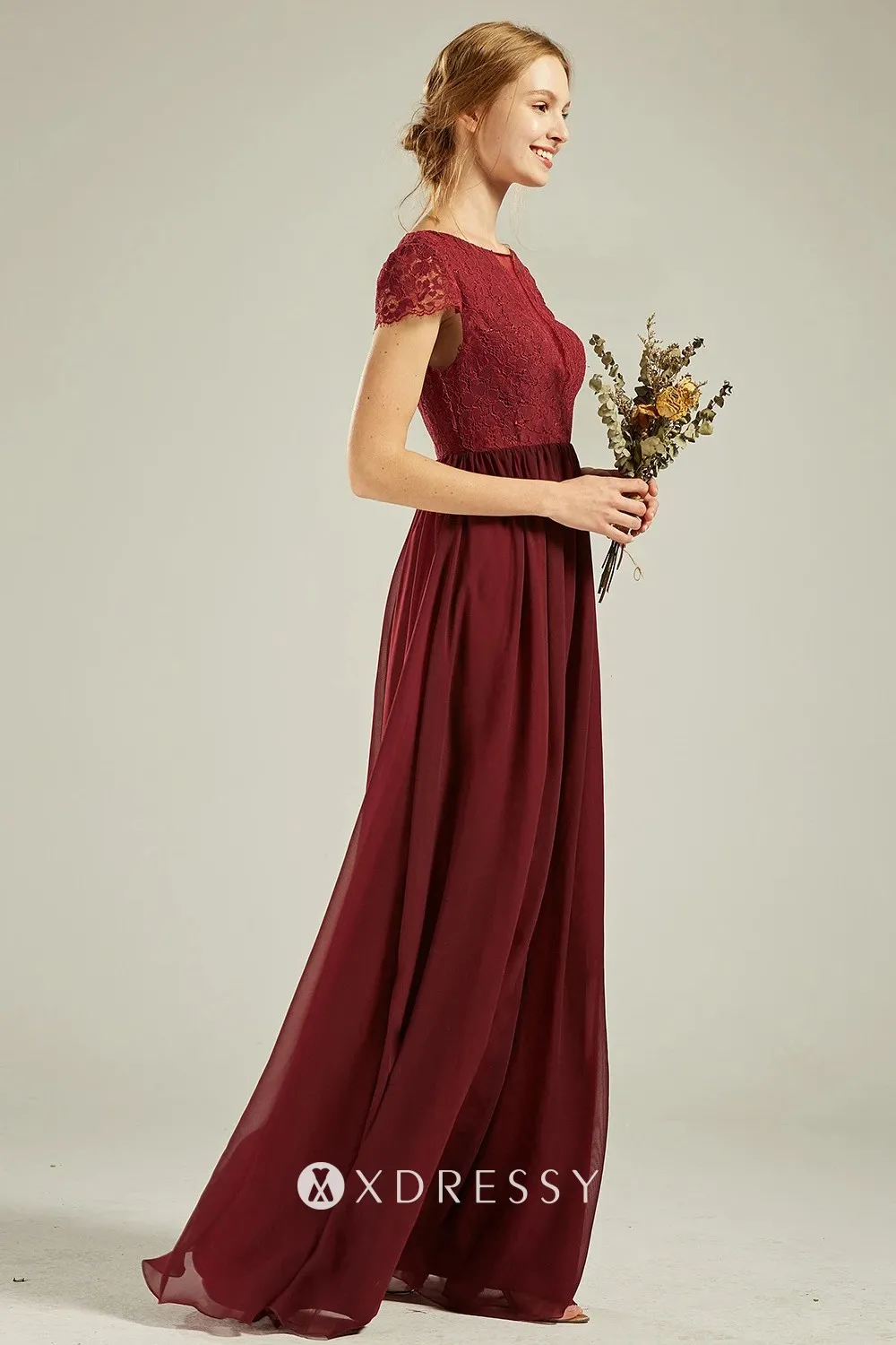 boat neckline bridesmaid dress