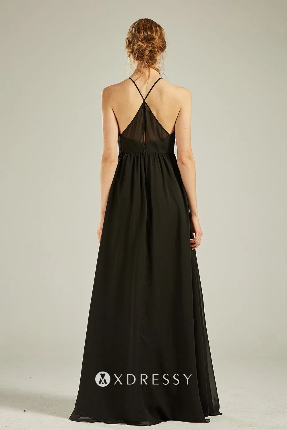illusion back bridesmaid dress