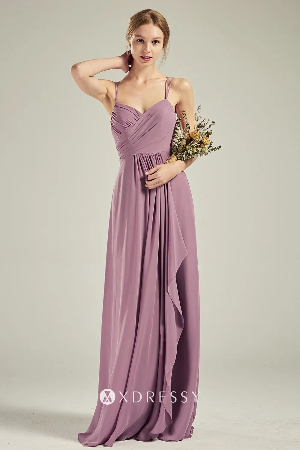 double spaqghetti straps mauve bridesmaid dress double spaqghetti straps mauve bridesmaid dress