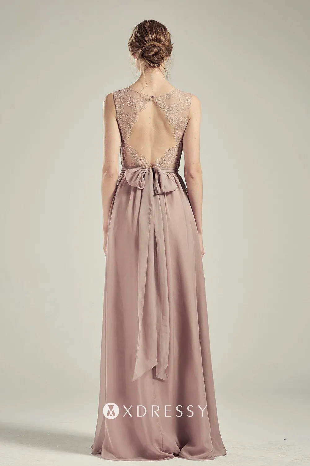 ope back bridesmaid dress