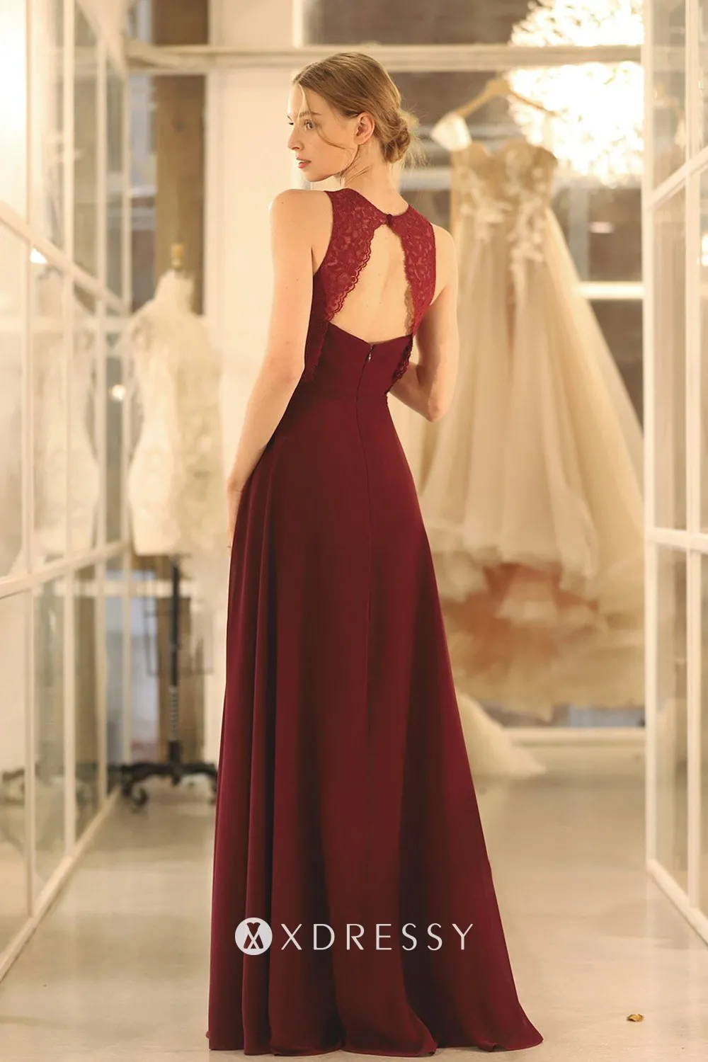 open back bridesmaid dress