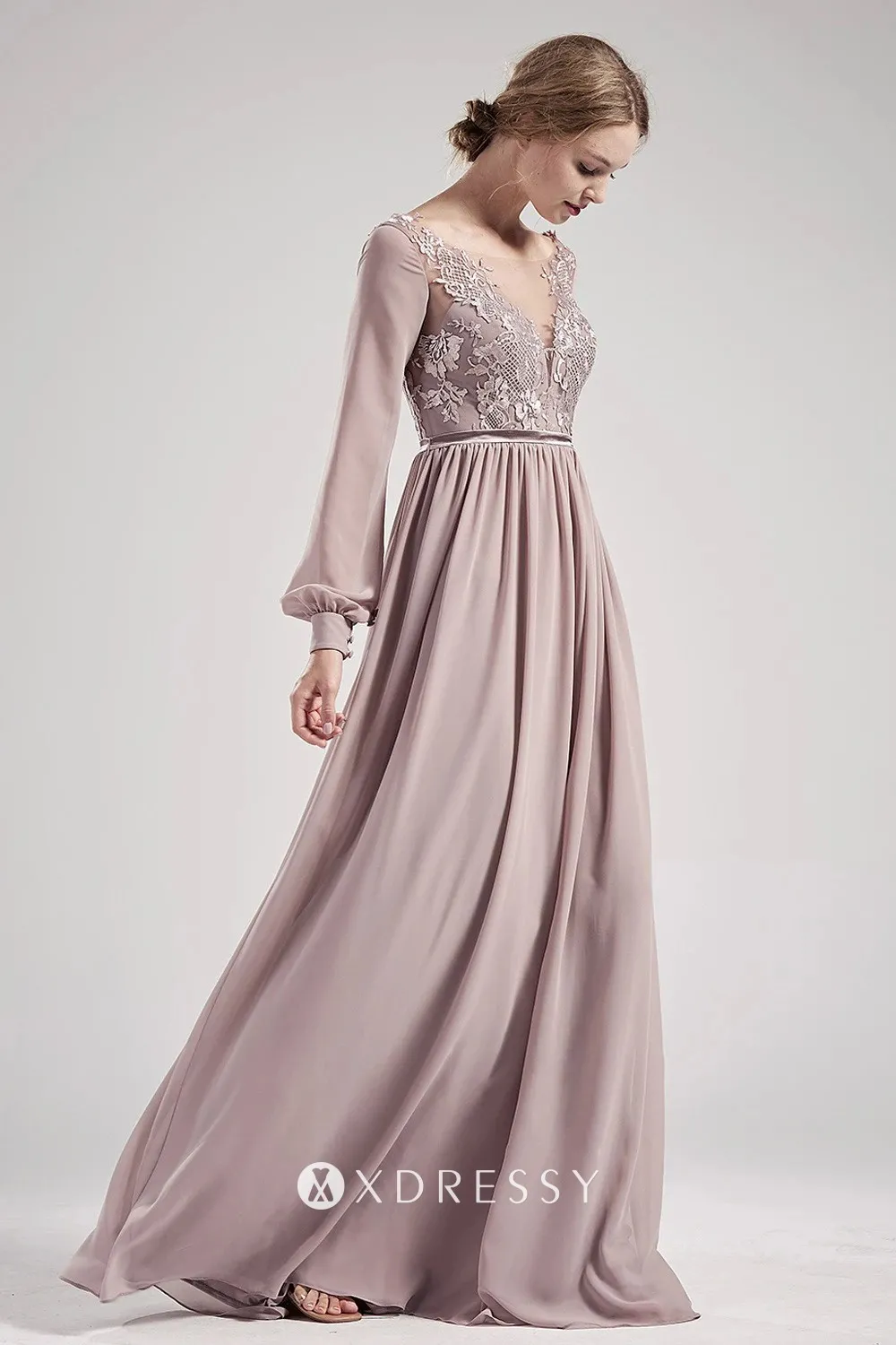 lace and chiffon long bridesmaid dress lace and chiffon long bridesmaid dress