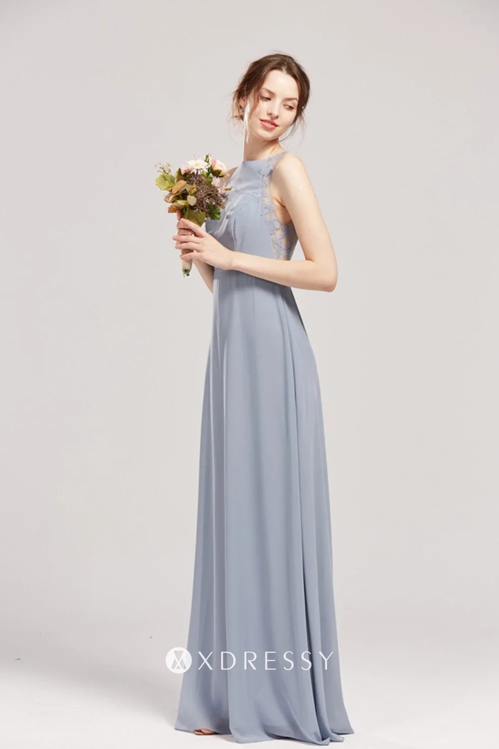 chiffon with lace long bridesmaid dress chiffon with lace long bridesmaid dress